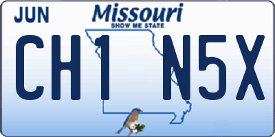 MO license plate CH1N5X