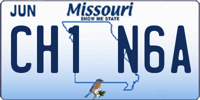 MO license plate CH1N6A