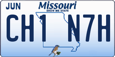 MO license plate CH1N7H