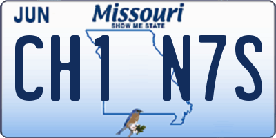 MO license plate CH1N7S