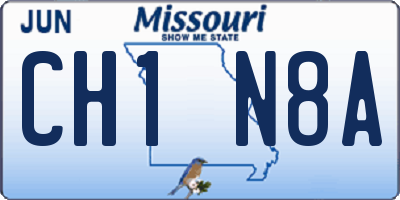 MO license plate CH1N8A