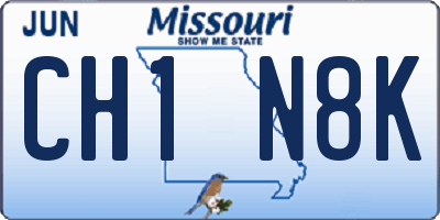 MO license plate CH1N8K