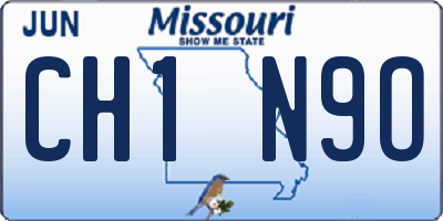 MO license plate CH1N9O