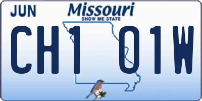 MO license plate CH1O1W