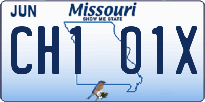 MO license plate CH1O1X