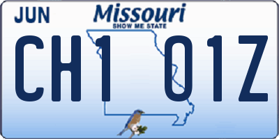 MO license plate CH1O1Z