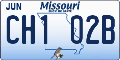 MO license plate CH1O2B