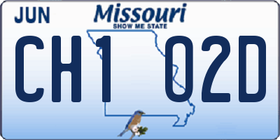 MO license plate CH1O2D