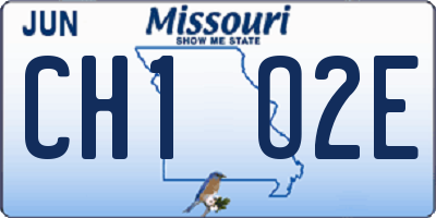 MO license plate CH1O2E