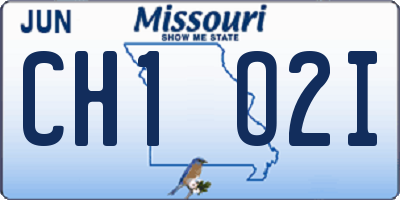 MO license plate CH1O2I