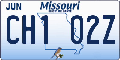 MO license plate CH1O2Z