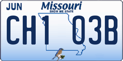 MO license plate CH1O3B