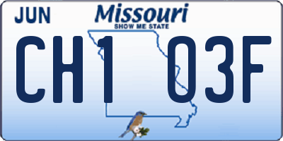 MO license plate CH1O3F