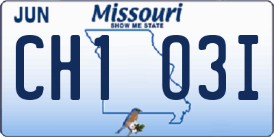 MO license plate CH1O3I
