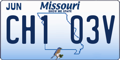 MO license plate CH1O3V
