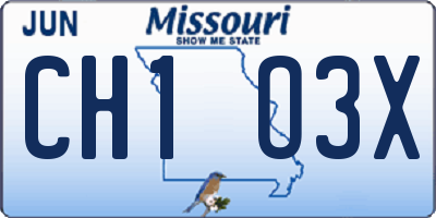 MO license plate CH1O3X