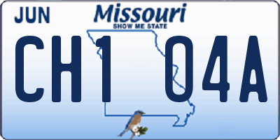 MO license plate CH1O4A