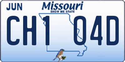 MO license plate CH1O4D