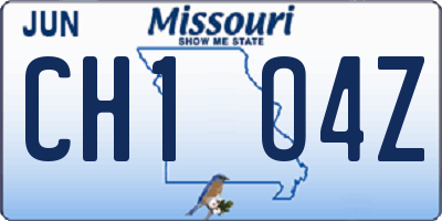 MO license plate CH1O4Z