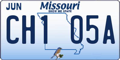 MO license plate CH1O5A