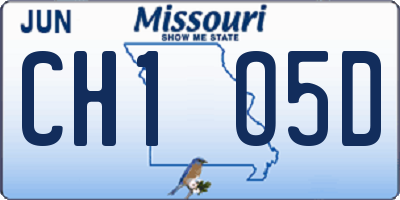MO license plate CH1O5D