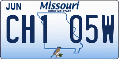 MO license plate CH1O5W