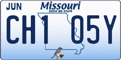 MO license plate CH1O5Y