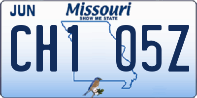 MO license plate CH1O5Z