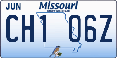 MO license plate CH1O6Z