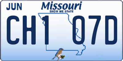 MO license plate CH1O7D