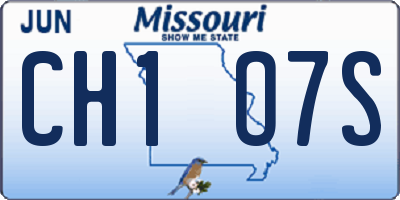 MO license plate CH1O7S