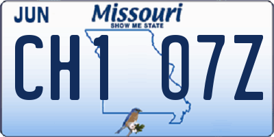 MO license plate CH1O7Z