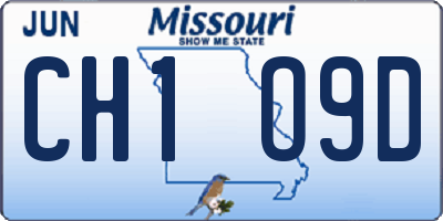 MO license plate CH1O9D