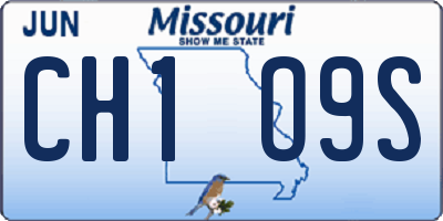 MO license plate CH1O9S
