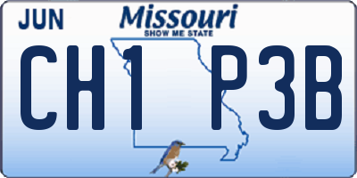 MO license plate CH1P3B