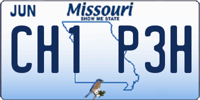 MO license plate CH1P3H