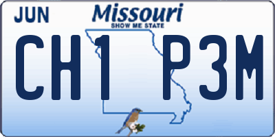 MO license plate CH1P3M
