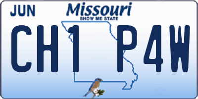 MO license plate CH1P4W
