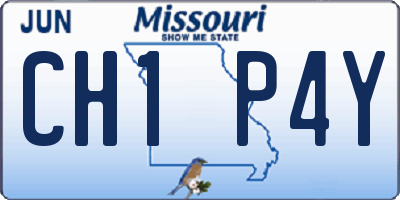 MO license plate CH1P4Y