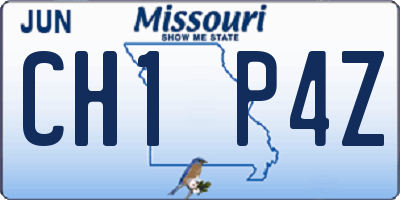 MO license plate CH1P4Z