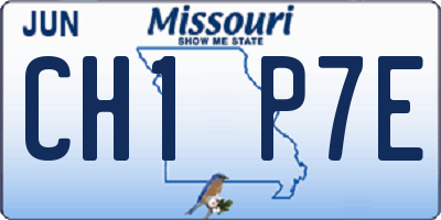 MO license plate CH1P7E