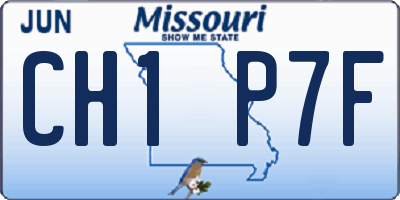 MO license plate CH1P7F