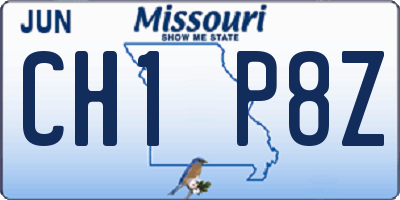 MO license plate CH1P8Z