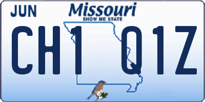 MO license plate CH1Q1Z