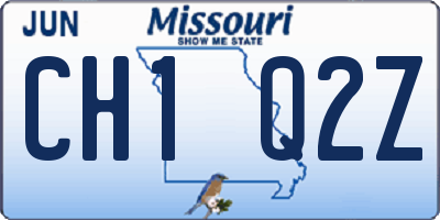 MO license plate CH1Q2Z