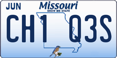 MO license plate CH1Q3S