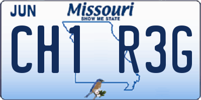 MO license plate CH1R3G