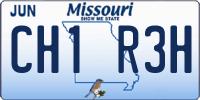 MO license plate CH1R3H