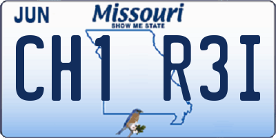 MO license plate CH1R3I