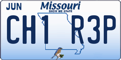 MO license plate CH1R3P